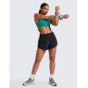 imageCRZ YOGA High Waisted Running Shorts for Women 3quot  Split Breathable for Athletic Tennis Gym Workout with PocketsBlack