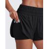 imageCRZ YOGA High Waisted Running Shorts for Women 3quot  Split Breathable for Athletic Tennis Gym Workout with PocketsBlack
