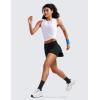 imageCRZ YOGA High Waisted Running Shorts for Women 3quot  Split Breathable for Athletic Tennis Gym Workout with PocketsBlack