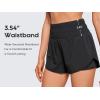 imageCRZ YOGA High Waisted Running Shorts for Women 3quot  Split Breathable for Athletic Tennis Gym Workout with PocketsBlack