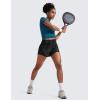 imageCRZ YOGA High Waisted Running Shorts for Women 3quot  Split Breathable for Athletic Tennis Gym Workout with PocketsBlack Tie Dye Flowers