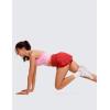 imageCRZ YOGA High Waisted Running Shorts for Women 3quot  Split Breathable for Athletic Tennis Gym Workout with PocketsDark Red