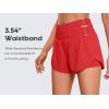 imageCRZ YOGA High Waisted Running Shorts for Women 3quot  Split Breathable for Athletic Tennis Gym Workout with PocketsDark Red