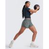 imageCRZ YOGA High Waisted Running Shorts for Women 3quot  Split Breathable for Athletic Tennis Gym Workout with PocketsGrey Sage