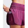 imageCRZ YOGA High Waisted Running Shorts for Women 3quot  Split Breathable for Athletic Tennis Gym Workout with PocketsMagenta Purple