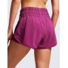 imageCRZ YOGA High Waisted Running Shorts for Women 3quot  Split Breathable for Athletic Tennis Gym Workout with PocketsMagenta Purple