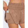 imageCRZ YOGA High Waisted Running Shorts for Women 3quot  Split Breathable for Athletic Tennis Gym Workout with PocketsMocha Mousse