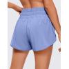 imageCRZ YOGA High Waisted Running Shorts for Women 3quot  Split Breathable for Athletic Tennis Gym Workout with PocketsPeriwinkle Purple