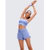 imageCRZ YOGA High Waisted Running Shorts for Women 3quot  Split Breathable for Athletic Tennis Gym Workout with PocketsPeriwinkle Purple