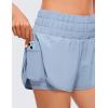 imageCRZ YOGA High Waisted Running Shorts for Women 3quot  Split Breathable for Athletic Tennis Gym Workout with PocketsThe Breeze Blue