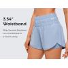 imageCRZ YOGA High Waisted Running Shorts for Women 3quot  Split Breathable for Athletic Tennis Gym Workout with PocketsThe Breeze Blue