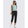 imageCRZ YOGA Lightweight Capri for Women 23quot Cropped Casual Lounge Work Athletic Travel Pants with Pockets Quick Dry SummerBlack
