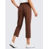 imageCRZ YOGA Lightweight Capri for Women 23quot Cropped Casual Lounge Work Athletic Travel Pants with Pockets Quick Dry SummerCoffee Brown