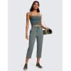 imageCRZ YOGA Lightweight Capri for Women 23quot Cropped Casual Lounge Work Athletic Travel Pants with Pockets Quick Dry SummerGrey Sage