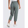imageCRZ YOGA Lightweight Capri for Women 23quot Cropped Casual Lounge Work Athletic Travel Pants with Pockets Quick Dry SummerGrey Sage