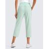 imageCRZ YOGA Lightweight Capri for Women 23quot Cropped Casual Lounge Work Athletic Travel Pants with Pockets Quick Dry SummerMint Moment