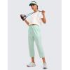 imageCRZ YOGA Lightweight Capri for Women 23quot Cropped Casual Lounge Work Athletic Travel Pants with Pockets Quick Dry SummerMint Moment