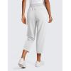 imageCRZ YOGA Lightweight Capri for Women 23quot Cropped Casual Lounge Work Athletic Travel Pants with Pockets Quick Dry SummerPlatinum Grey