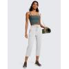imageCRZ YOGA Lightweight Capri for Women 23quot Cropped Casual Lounge Work Athletic Travel Pants with Pockets Quick Dry SummerPlatinum Grey