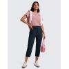 imageCRZ YOGA Lightweight Capri for Women 23quot Cropped Casual Lounge Work Athletic Travel Pants with Pockets Quick Dry SummerTrue Navy