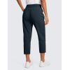 imageCRZ YOGA Lightweight Capri for Women 23quot Cropped Casual Lounge Work Athletic Travel Pants with Pockets Quick Dry SummerTrue Navy