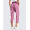 imageCRZ YOGA Lightweight Capri for Women 23quot Cropped Casual Lounge Work Athletic Travel Pants with Pockets Quick Dry SummerVelvet Dust