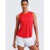 imageCRZ YOGA Lightweight Racerback Tank Tops for Women High Neck Workout Athletic Running Sleeveless ShirtsDeep Red