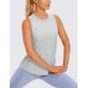 imageCRZ YOGA Lightweight Racerback Tank Tops for Women High Neck Workout Athletic Running Sleeveless ShirtsSilver Gray