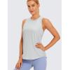 imageCRZ YOGA Lightweight Racerback Tank Tops for Women High Neck Workout Athletic Running Sleeveless ShirtsSilver Gray