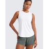 imageCRZ YOGA Lightweight Racerback Tank Tops for Women High Neck Workout Athletic Running Sleeveless ShirtsWhite