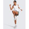 imageCRZ YOGA Lightweight Racerback Tank Tops for Women High Neck Workout Athletic Running Sleeveless ShirtsWhite