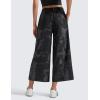 imageCRZ YOGA Lightweight Wide Leg Cropped Pants for Women 25quot High Waisted Loose Casual Lounge Travel Work Sweatpants SummerBlack Tie Dye Flowers