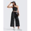 imageCRZ YOGA Lightweight Wide Leg Cropped Pants for Women 25quot High Waisted Loose Casual Lounge Travel Work Sweatpants SummerBlack Tie Dye Flowers