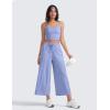 imageCRZ YOGA Lightweight Wide Leg Cropped Pants for Women 25quot High Waisted Loose Casual Lounge Travel Work Sweatpants SummerPeriwinkle Purple