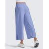 imageCRZ YOGA Lightweight Wide Leg Cropped Pants for Women 25quot High Waisted Loose Casual Lounge Travel Work Sweatpants SummerPeriwinkle Purple
