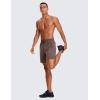 imageCRZ YOGA Mens 2 in 1 Running Shorts with Liner  7 Quick Dry for Workout Sports Athletic with PocketsBrown Rock