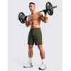 imageCRZ YOGA Mens 2 in 1 Running Shorts with Liner  7 Quick Dry for Workout Sports Athletic with PocketsDark Olive