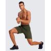 imageCRZ YOGA Mens 2 in 1 Running Shorts with Liner  7 Quick Dry for Workout Sports Athletic with PocketsDark Olive