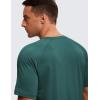 imageCRZ YOGA Mens Lightweight Athletic TShirts Moisture Wicking Running Workout Shirt Short Sleeve Gym TopsForest Green