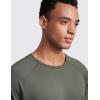 imageCRZ YOGA Mens Lightweight Athletic TShirts Moisture Wicking Running Workout Shirt Short Sleeve Gym TopsLight Army Green