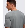 imageCRZ YOGA Mens Lightweight Athletic TShirts Moisture Wicking Running Workout Shirt Short Sleeve Gym TopsSilver Gray