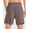 imageCRZ YOGA Mens Linerless Workout Shorts  7 Quick Dry for Running Sports Athletic Gym with PocketsBrown Rock