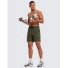 imageCRZ YOGA Mens Linerless Workout Shorts  7 Quick Dry for Running Sports Athletic Gym with PocketsDark Olive
