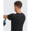 imageCRZ YOGA Mens Workout Short Sleeve TShirt Quick Dry Gym Athletic Running Stretchy Tee Shirts TopBlack