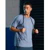 imageCRZ YOGA Mens Workout Short Sleeve TShirt Quick Dry Gym Athletic Running Stretchy Tee Shirts TopSlate Blue