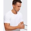 imageCRZ YOGA Mens Workout Short Sleeve TShirt Quick Dry Gym Athletic Running Stretchy Tee Shirts TopWhite