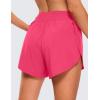 imageCRZ YOGA Mid Waisted Dolphin Athletic Shorts for Women 4quot Lightweight High Split for Gym Workout with Liner Quick DryLip Gloss Pink