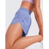 imageCRZ YOGA Mid Waisted Dolphin Athletic Shorts for Women 4quot Lightweight High Split for Gym Workout with Liner Quick DryPeriwinkle Purple