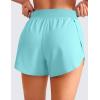 imageCRZ YOGA Mid Waisted Dolphin Athletic Shorts for Women 4quot Lightweight High Split for Gym Workout with Liner Quick DryTurquoise
