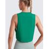 imageCRZ YOGA Pima Cotton Cropped Workout Tank Tops for Women  Sleeveless Sports Athletic Yoga Running Gym Crop ShirtsCascadia Green